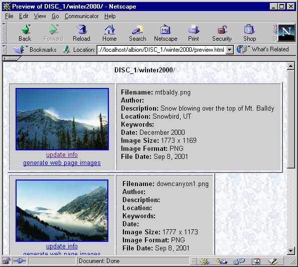 Image Preview Page Screen-Shot